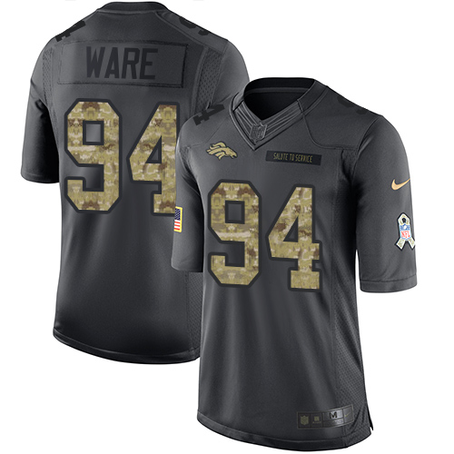 Nike Broncos #94 DeMarcus Ware Black Men's Stitched NFL Limited 2016 Salute to Service Jersey - Click Image to Close